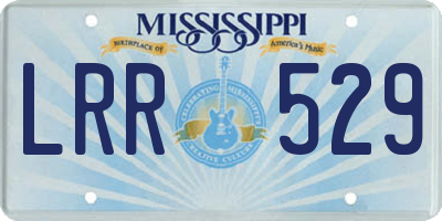 MS license plate LRR529