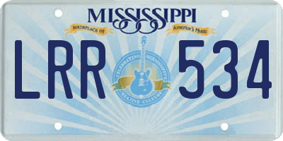MS license plate LRR534