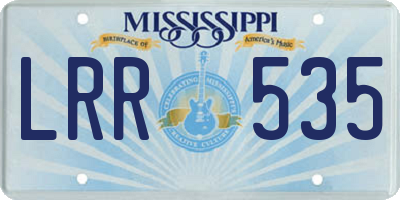 MS license plate LRR535