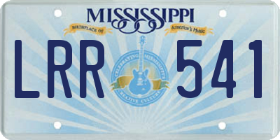 MS license plate LRR541