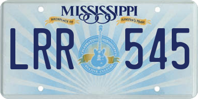 MS license plate LRR545