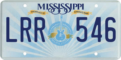 MS license plate LRR546