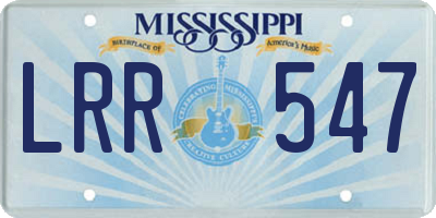 MS license plate LRR547