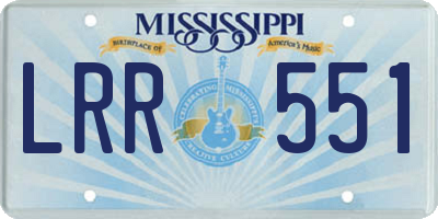 MS license plate LRR551