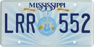 MS license plate LRR552