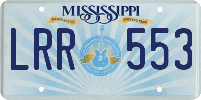 MS license plate LRR553