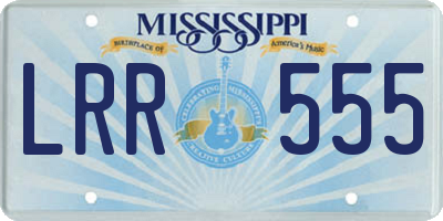 MS license plate LRR555