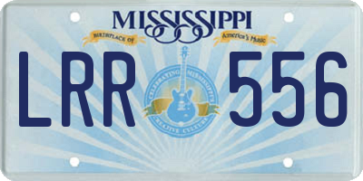 MS license plate LRR556