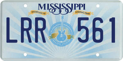 MS license plate LRR561