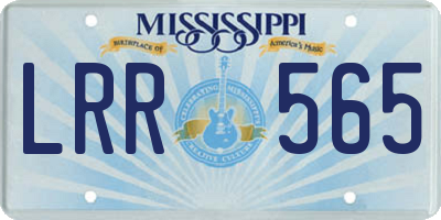 MS license plate LRR565