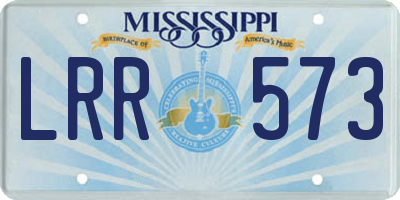 MS license plate LRR573