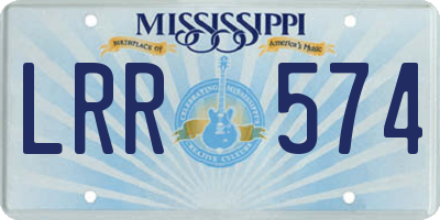 MS license plate LRR574
