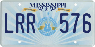 MS license plate LRR576