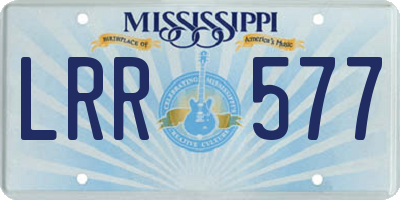 MS license plate LRR577