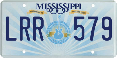 MS license plate LRR579
