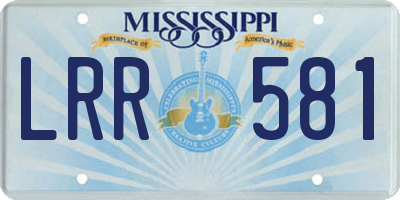 MS license plate LRR581