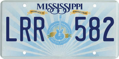 MS license plate LRR582