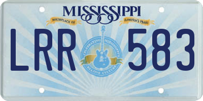 MS license plate LRR583