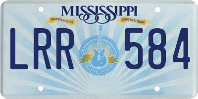 MS license plate LRR584