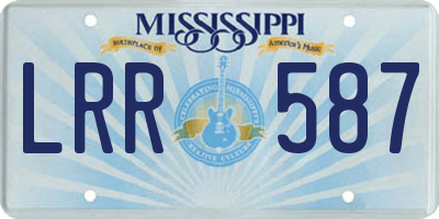 MS license plate LRR587