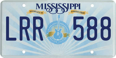 MS license plate LRR588