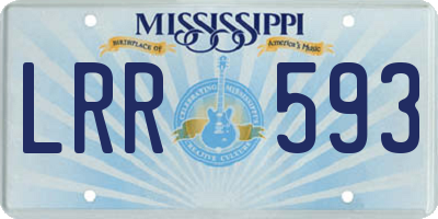 MS license plate LRR593