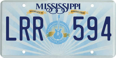 MS license plate LRR594