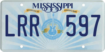 MS license plate LRR597