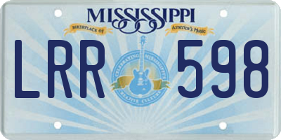 MS license plate LRR598