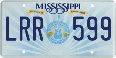 MS license plate LRR599