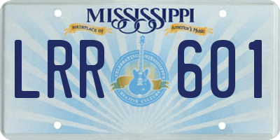 MS license plate LRR601
