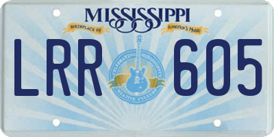 MS license plate LRR605