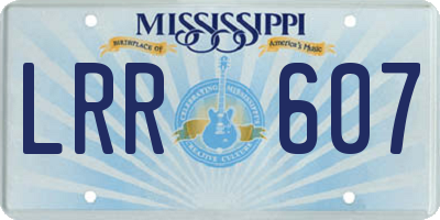 MS license plate LRR607