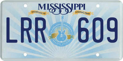 MS license plate LRR609