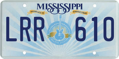 MS license plate LRR610