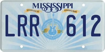 MS license plate LRR612