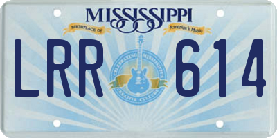 MS license plate LRR614