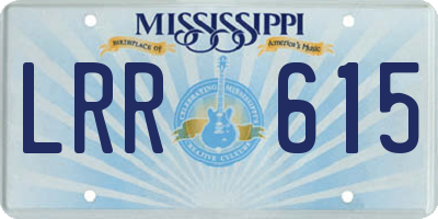 MS license plate LRR615