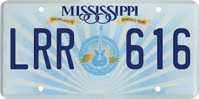 MS license plate LRR616