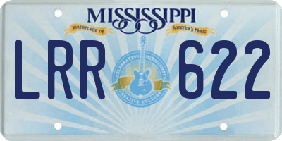 MS license plate LRR622