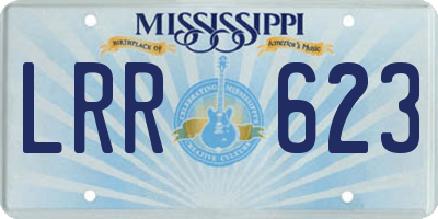 MS license plate LRR623
