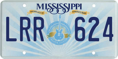 MS license plate LRR624