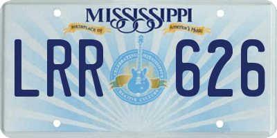 MS license plate LRR626