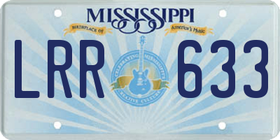 MS license plate LRR633