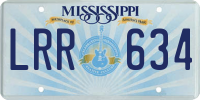 MS license plate LRR634