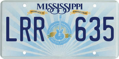 MS license plate LRR635