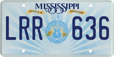 MS license plate LRR636