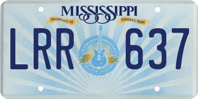 MS license plate LRR637