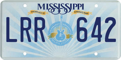 MS license plate LRR642