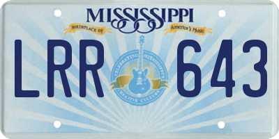 MS license plate LRR643